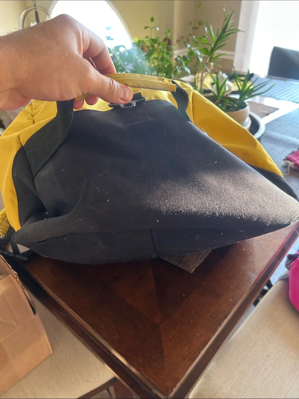 L.L. Bean Yellow and Black Travel Duffel with Carry Handles